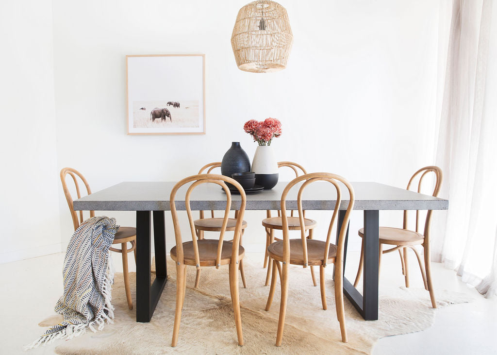 2.0 Sierra Rectangular table BEACH Top| Light Honey legs - www.elkstone.com.au