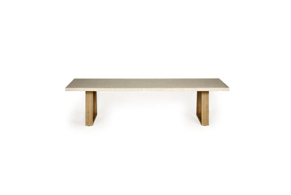 1.8m eTerrazzo Dining Table | Ivory Coast TOP with Ivory wash standard Acacia Legs - www.elkstone.com.au