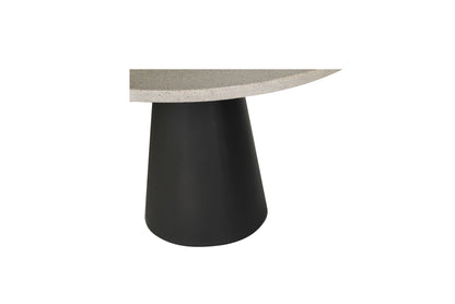 1.6m Avalon Round Dining Table | Beach with Black Powder Coated Cone Base - www.elkstone.com.au