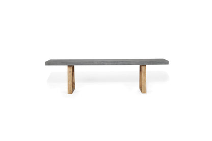 1.45m Sierra Bench Seat Pebble Grey with Light Honey Timber legs - www.elkstone.com.au