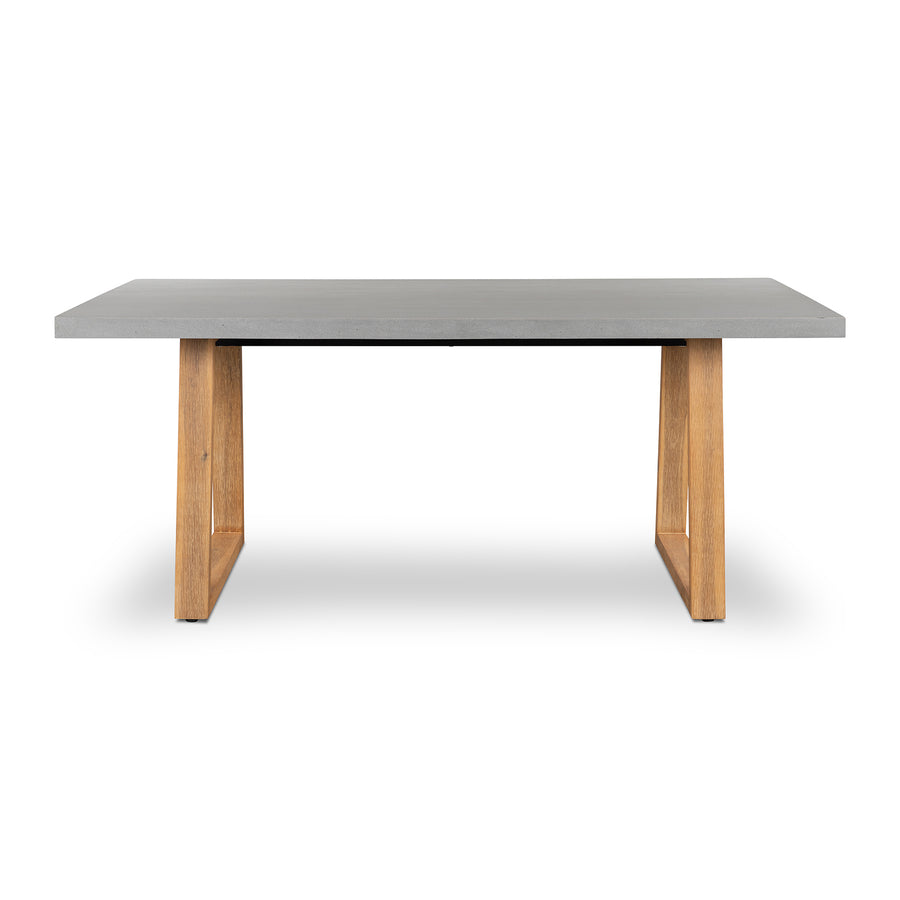 1.6m Sierra Rectangular Elkstone Dining Table| Pebble Grey with Light Honey Acacia Legs - www.elkstone.com.au