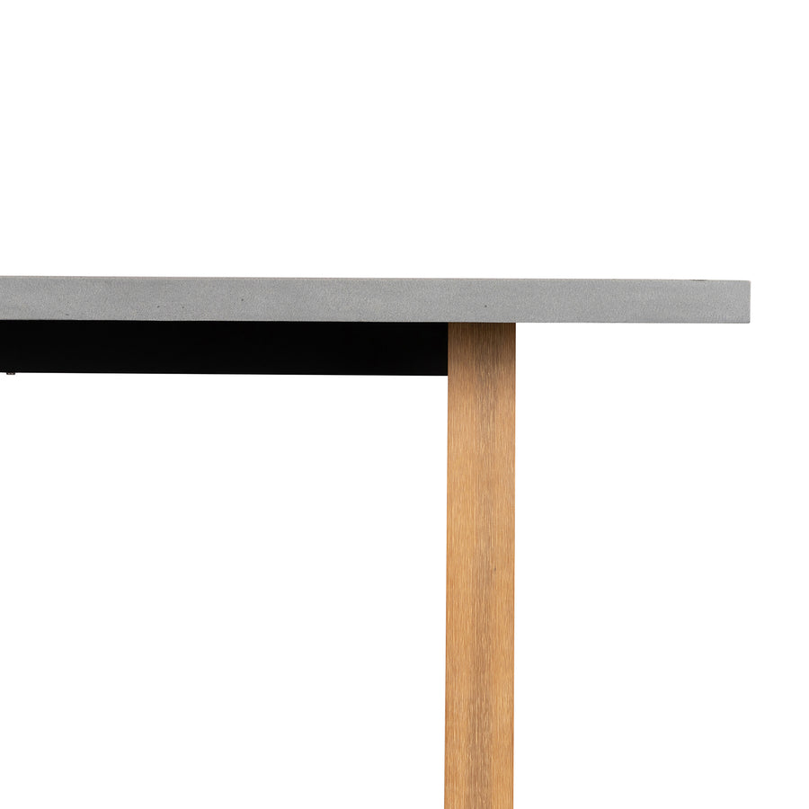 1.6m Sierra Rectangular Elkstone Dining Table| Pebble Grey with Light Honey Acacia Legs - www.elkstone.com.au