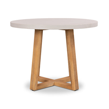1.0m Alta Round Dining Table | Beach with Light Honey Legs - www.elkstone.com.au
