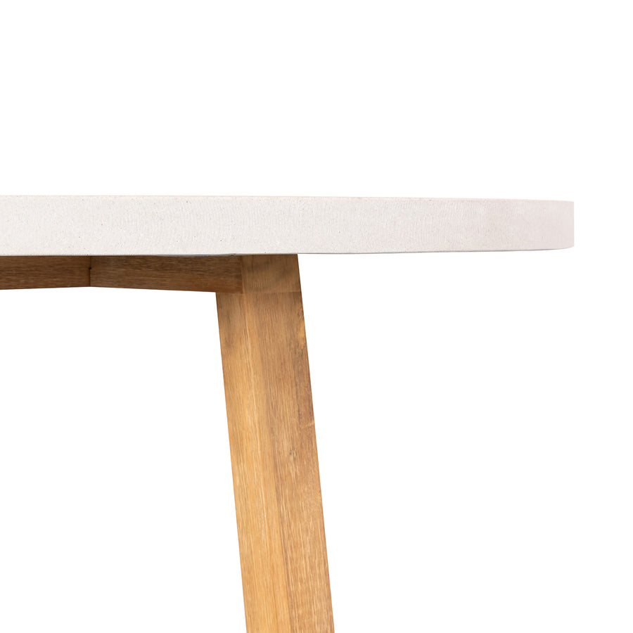 1.0m Alta Round Dining Table | Beach with Light Honey Legs - www.elkstone.com.au