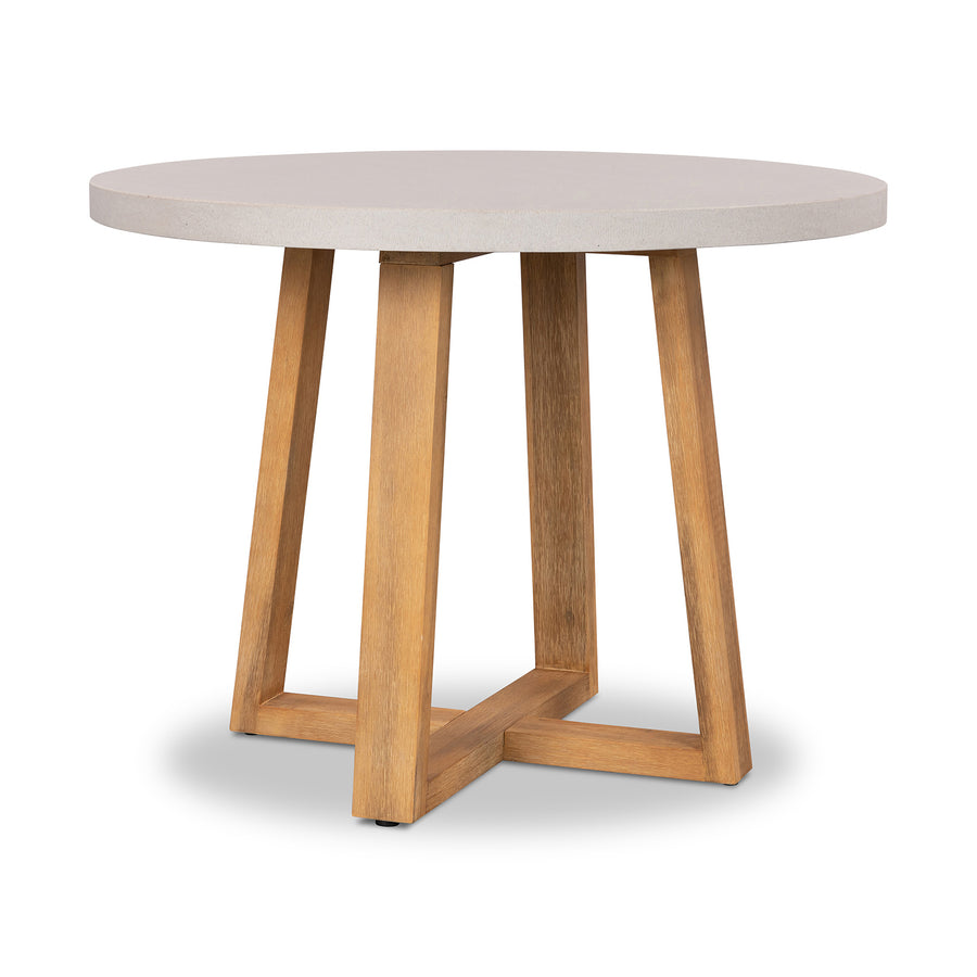 Alta Round Dining Table | with Light Honey Acacia /Black Powder Coated legs - www.elkstone.com.au