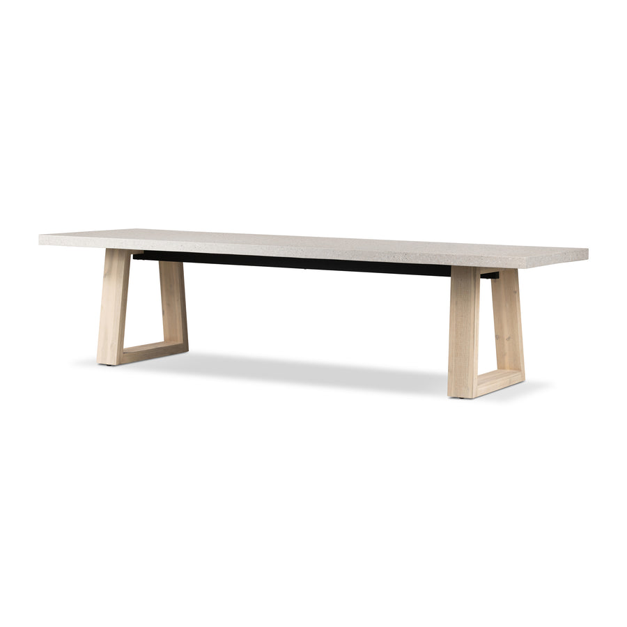 3.0m eTerrazzo Rectangular Dining Table | Ivory Coast with Wide Ivory Wash Legs - www.elkstone.com.au