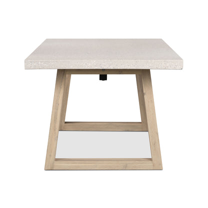 3.0m eTerrazzo Rectangular Dining Table | Ivory Coast with Wide Ivory Wash Legs - www.elkstone.com.au