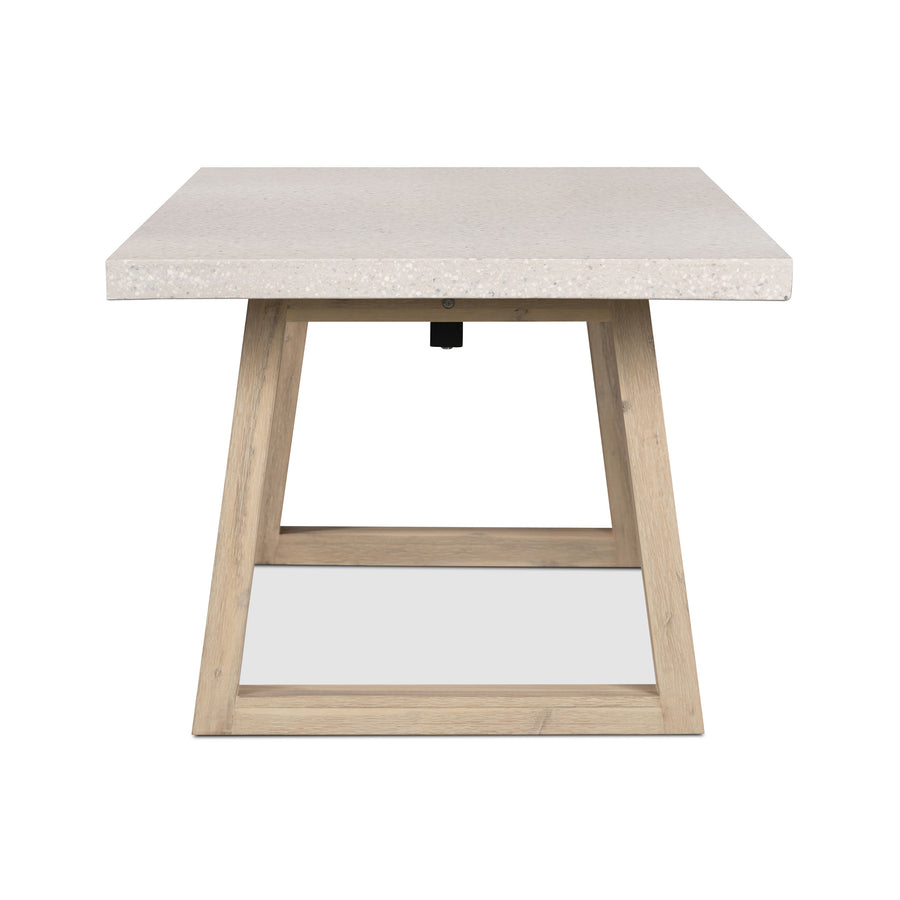 3.0m eTerrazzo Rectangular Dining Table | Ivory Coast with Wide Ivory Wash Legs - www.elkstone.com.au