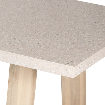 2.0m eTerrazzo Rectangular Dining Table | Ivory Coast with Wide Ivory Wash Legs - www.elkstone.com.au