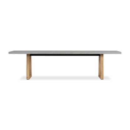 3.0m Sierra Rectangular Dining Table | Pebble Grey with Light Honey Acacia Wood Legs - www.elkstone.com.au
