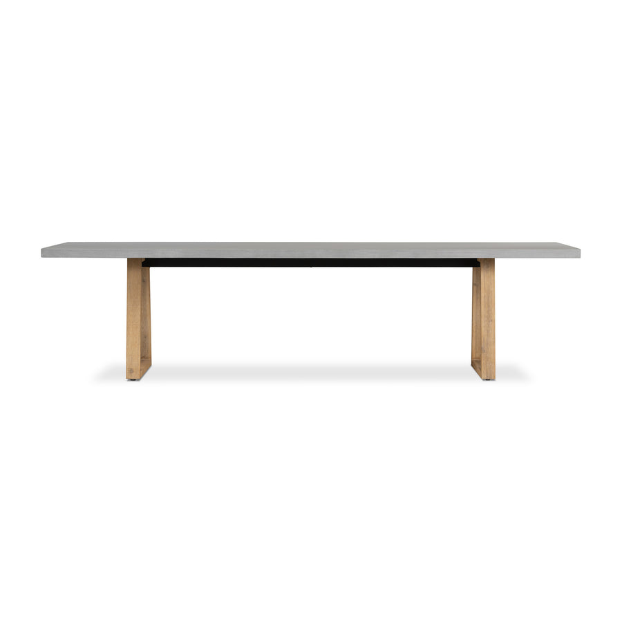 3.0m Sierra Rectangular Dining Table | Pebble Grey with Light Honey Acacia Wood Legs - www.elkstone.com.au