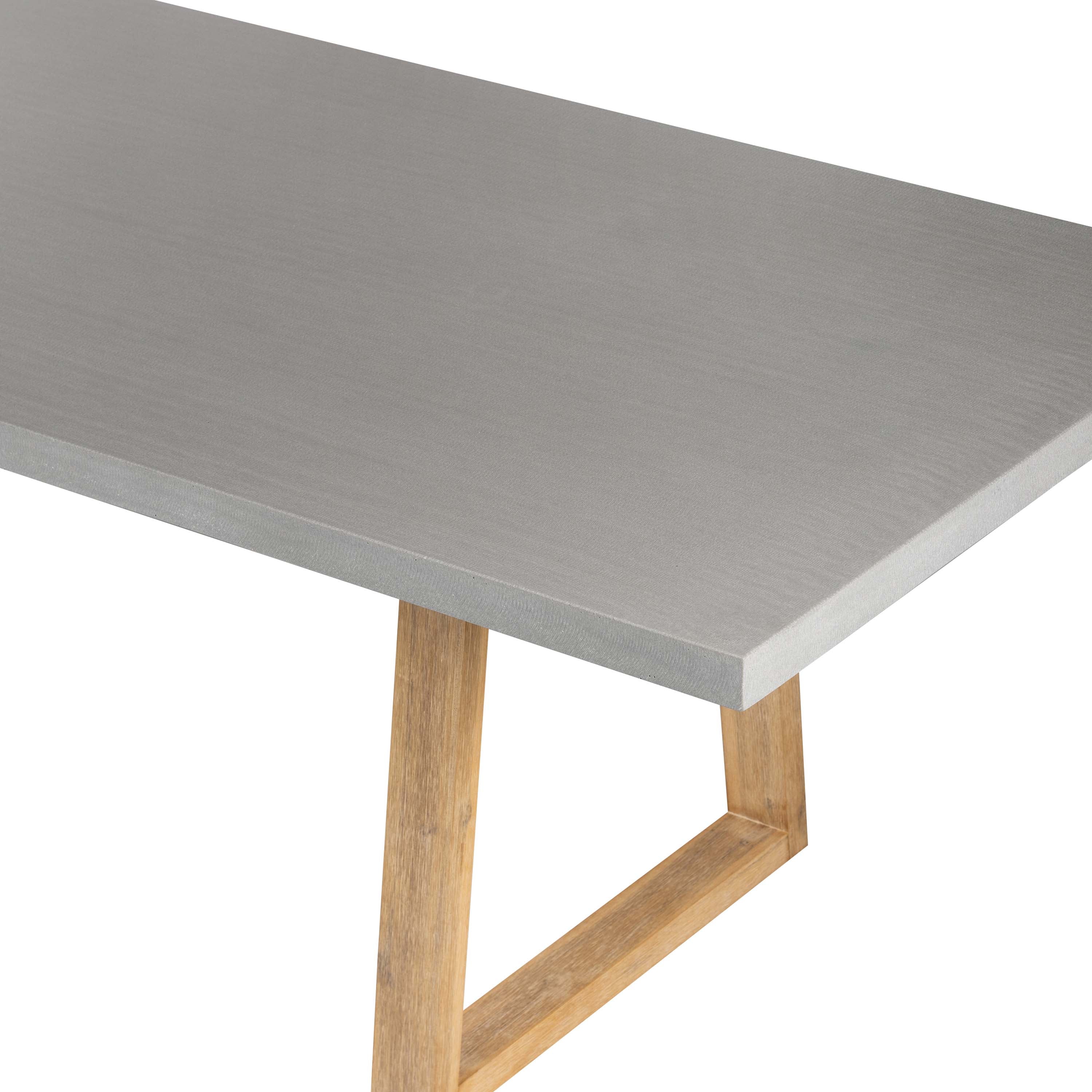 3.0m Sierra Rectangular Dining Table | Pebble Grey with Light Honey Acacia Wood Legs - www.elkstone.com.au