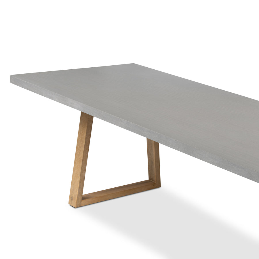 3.0m Sierra Rectangular Dining Table | Pebble Grey with Light Honey Acacia Wood Legs - www.elkstone.com.au