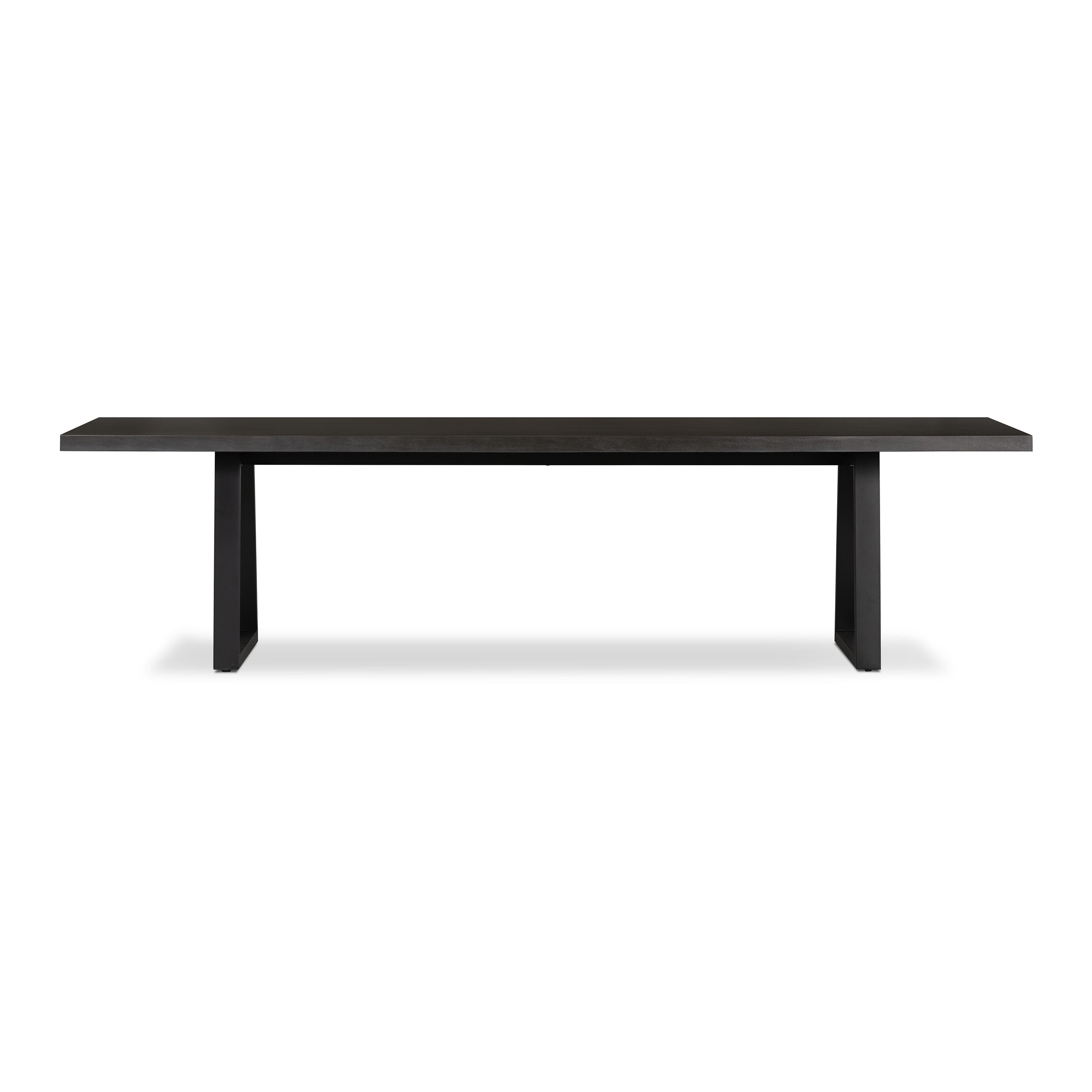 2.4m Sierra Rectangular Dining Table | Ebony Black with Black Metal Legs - www.elkstone.com.au