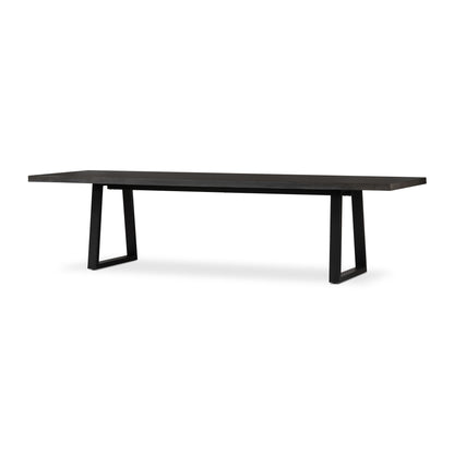 3.0m Sierra Rectangular Dining Table | Ebony Black with Black Metal Legs | 10% Off - www.elkstone.com.au