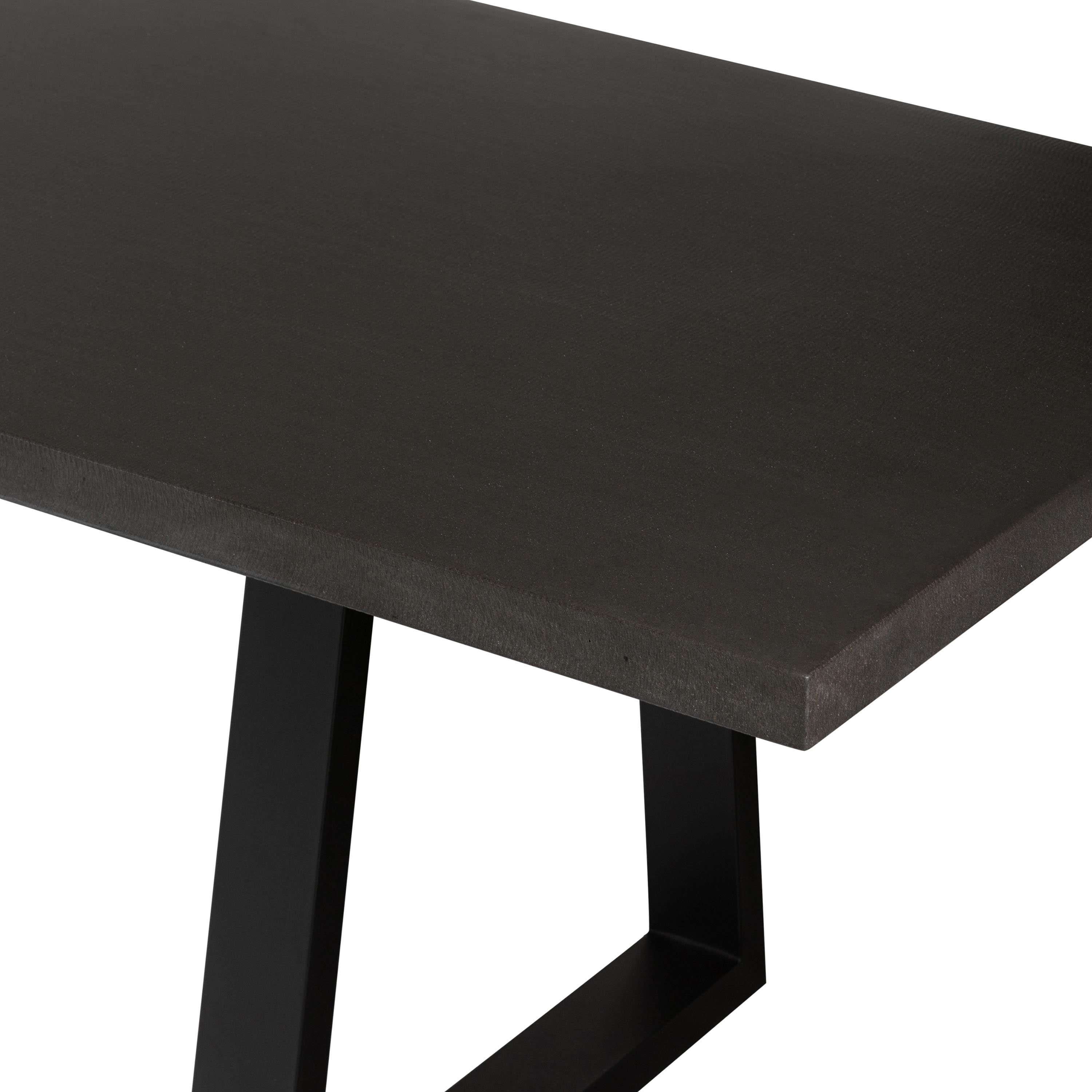 3.0m Sierra Rectangular Dining Table | Ebony Black with Black Metal Legs | 10% Off - www.elkstone.com.au