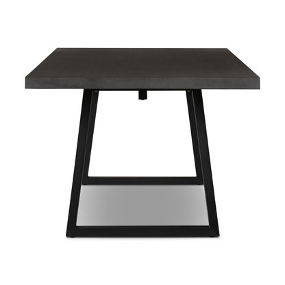 2.4m Sierra Rectangular Dining Table | Ebony Black with Black Metal Legs - www.elkstone.com.au