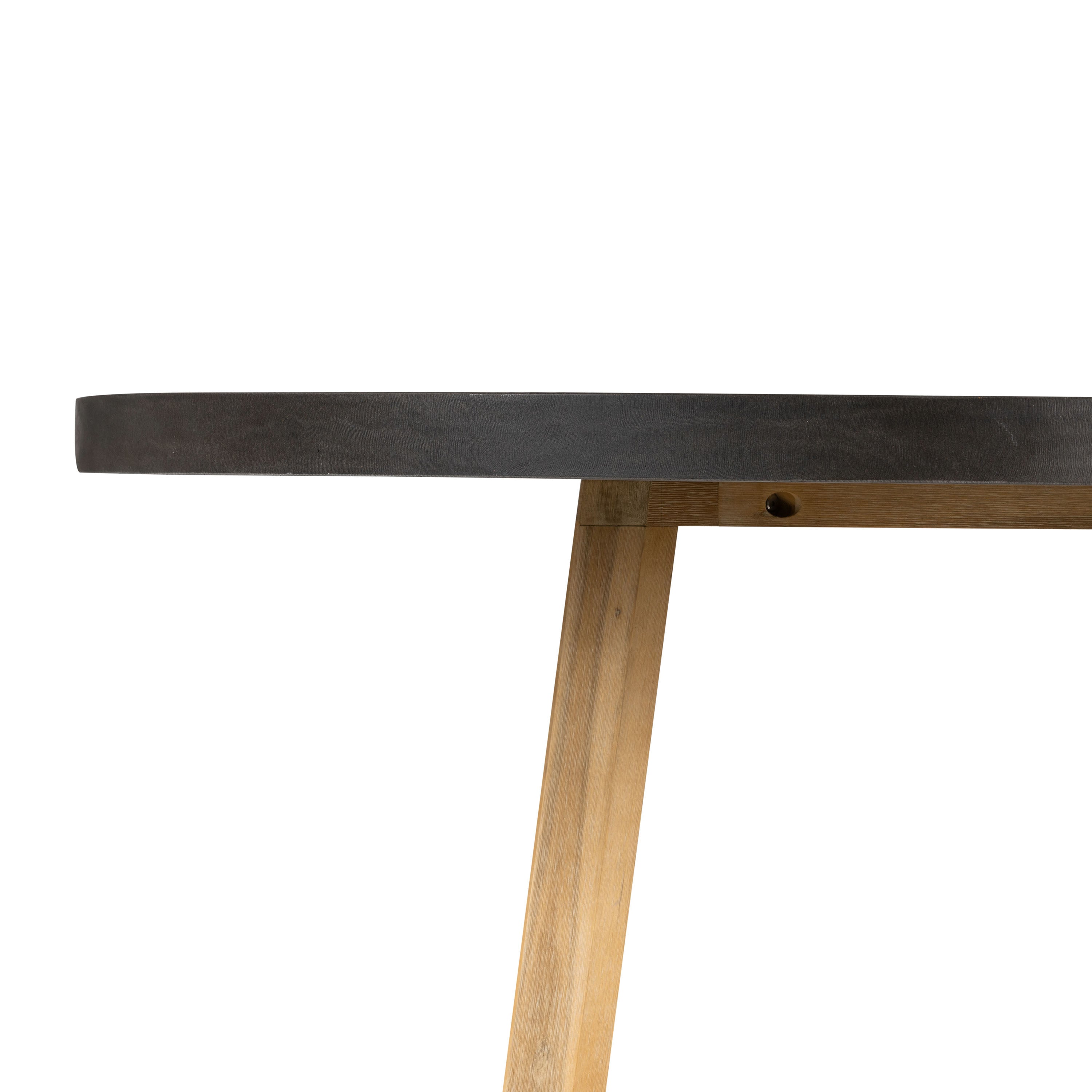 1.6m Alta Round Dining Table | Ebony Black with Light Honey Acacia Wood Legs - www.elkstone.com.au