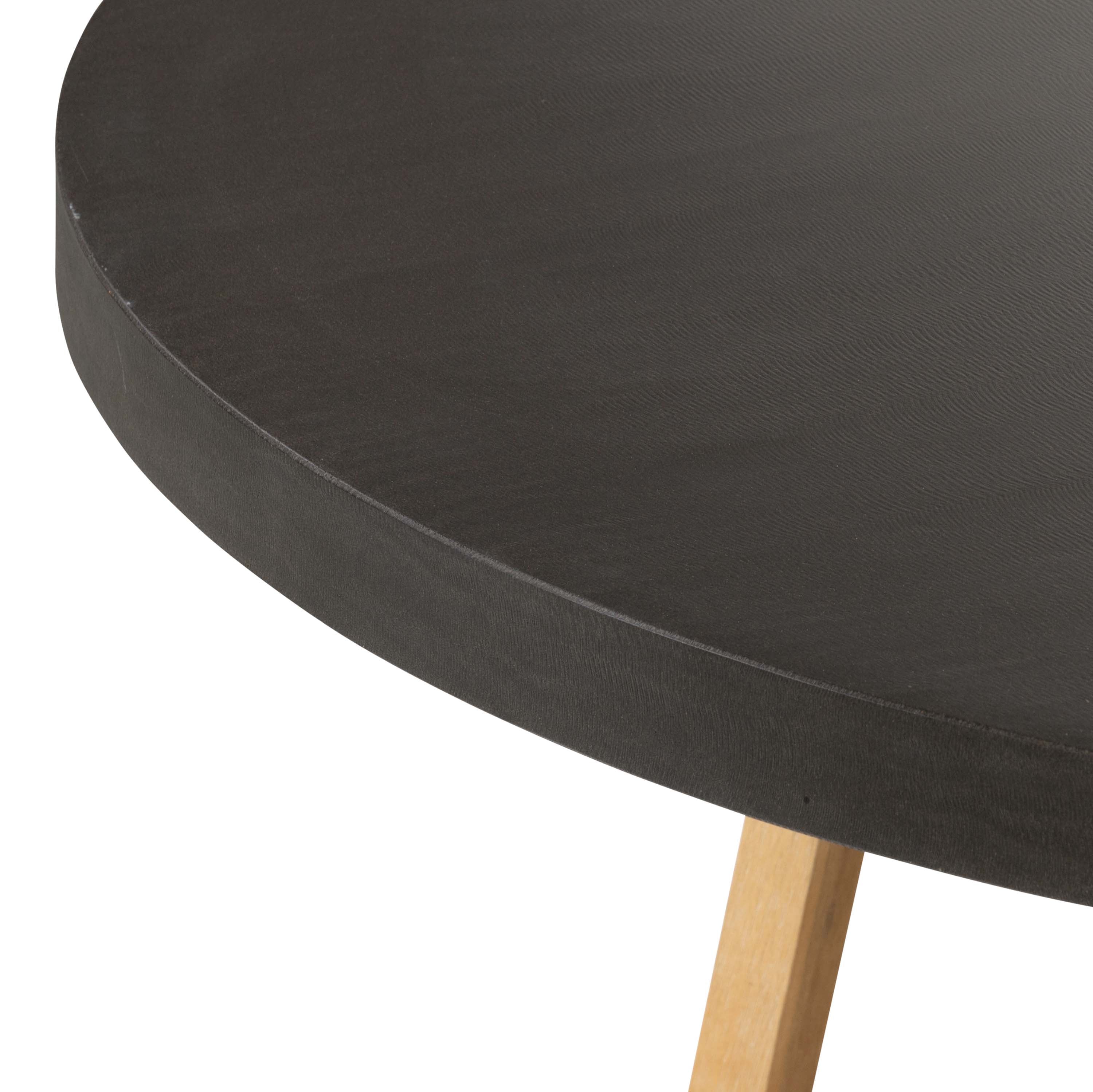 1.6m Alta Round Dining Table | Ebony Black with Light Honey Acacia Wood Legs - www.elkstone.com.au