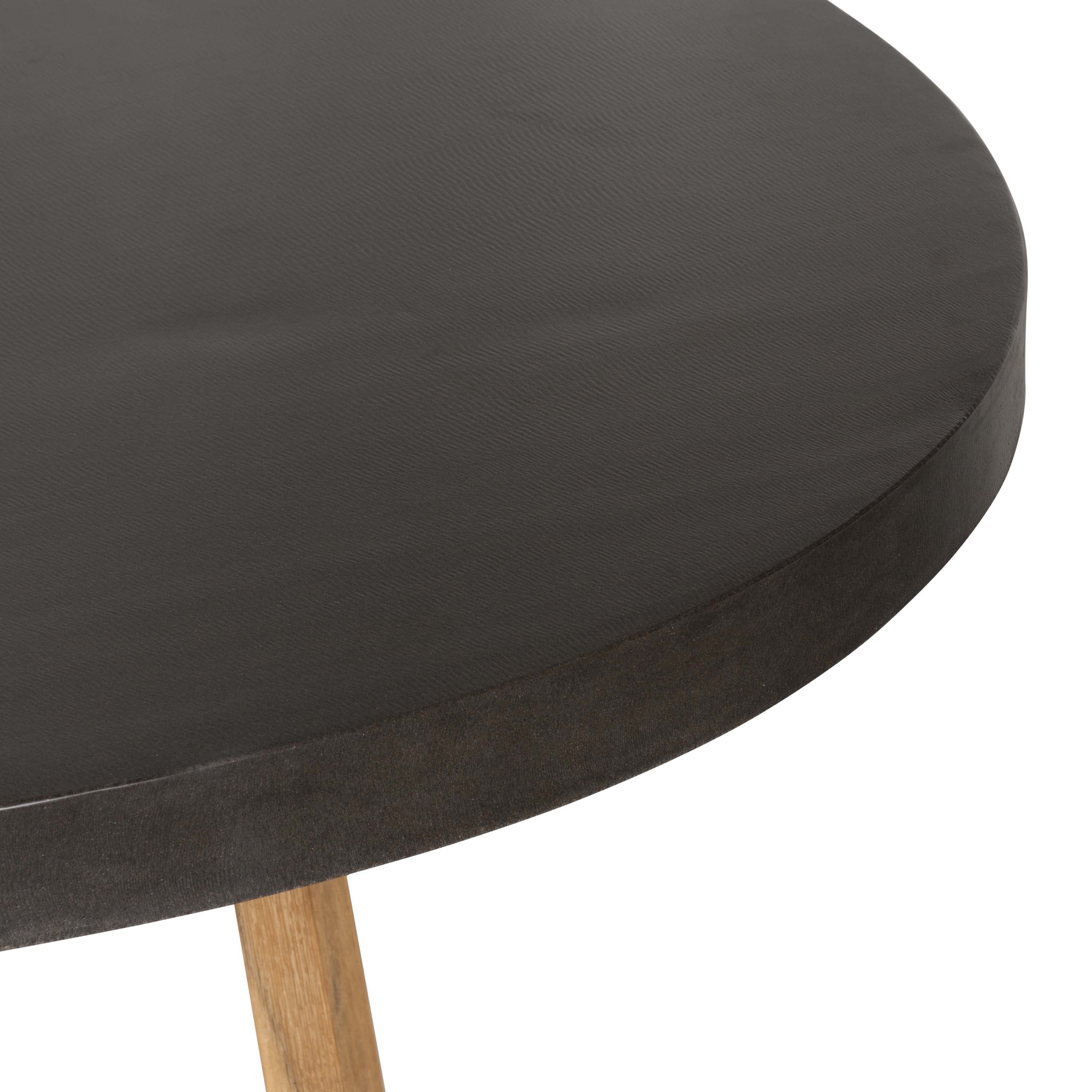 1.6m Alta Round Dining Table | Ebony Black with Light Honey Acacia Wood Legs - www.elkstone.com.au