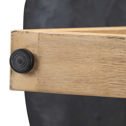 1.6m Alta Round Dining Table | Ebony Black with Light Honey Acacia Wood Legs - www.elkstone.com.au