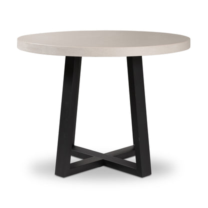 1.0m Alta Round Dining Table | Beach with Black Metal Legs - www.elkstone.com.au