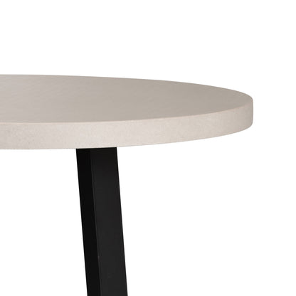 1.0m Alta Round Dining Table | Beach with Black Metal Legs - www.elkstone.com.au