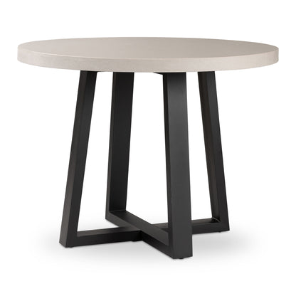 1.0m Alta Round Dining Table | Beach with Black Metal Legs - www.elkstone.com.au