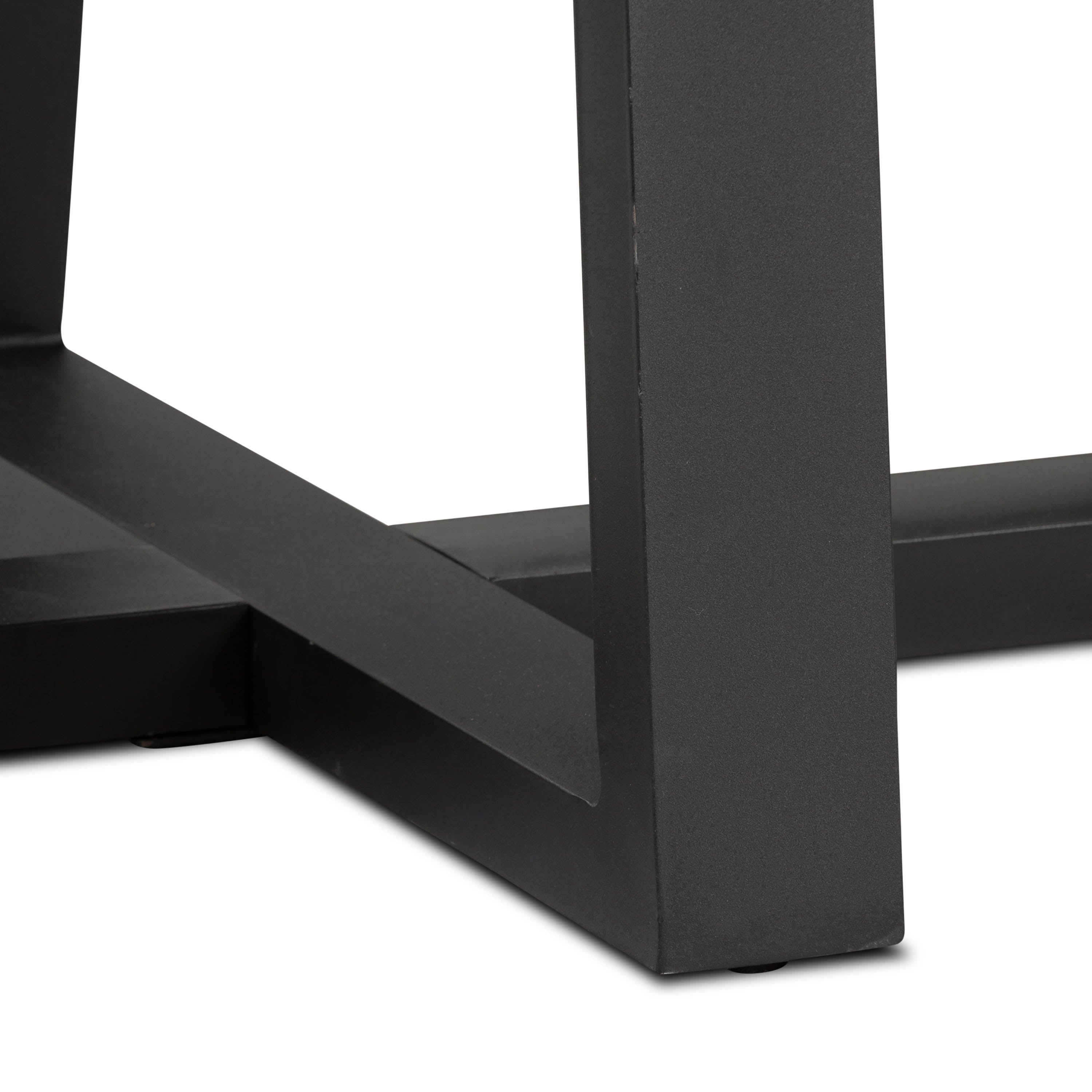 1.0m Alta Round Dining Table | Beach with Black Metal Legs - www.elkstone.com.au