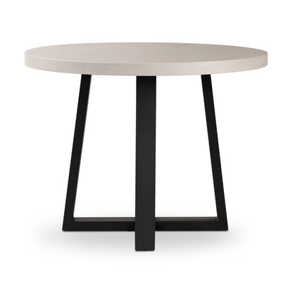 1.0m Alta Round Dining Table | Beach with Black Metal Legs - www.elkstone.com.au