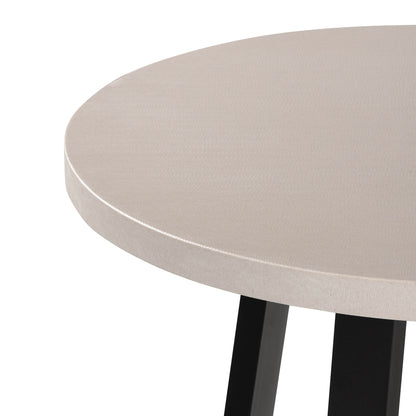 1.0m Alta Round Dining Table | Beach with Black Metal Legs - www.elkstone.com.au