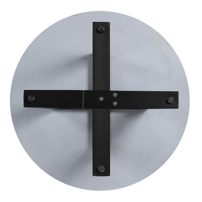 1.0m Alta Round Dining Table | Beach with Black Metal Legs - www.elkstone.com.au