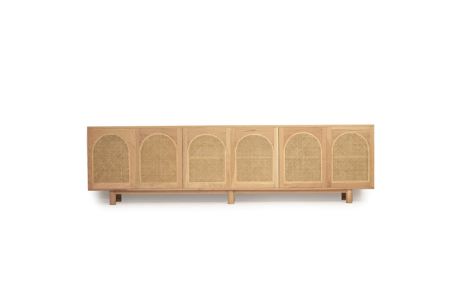 Inverness Sideboard American Oak 6 door Arch windows