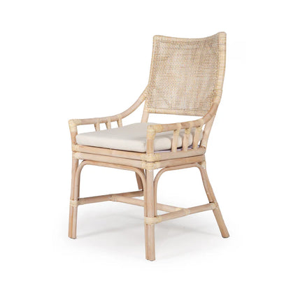Kimberley Dining Chair - Whitewash Rattan - www.elkstone.com.au