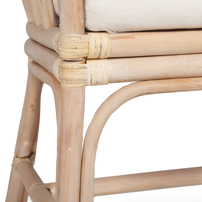 Kimberley Dining Chair - Whitewash Rattan - www.elkstone.com.au