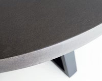 1.2 Ebony Black Alta Round Dining Table with Black Powder Coated metal legs- 4 Chairs - www.elkstone.com.au