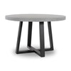 1.0m Alta Round Dining Table | Pebble Grey with Black Metal Legs - www.elkstone.com.au