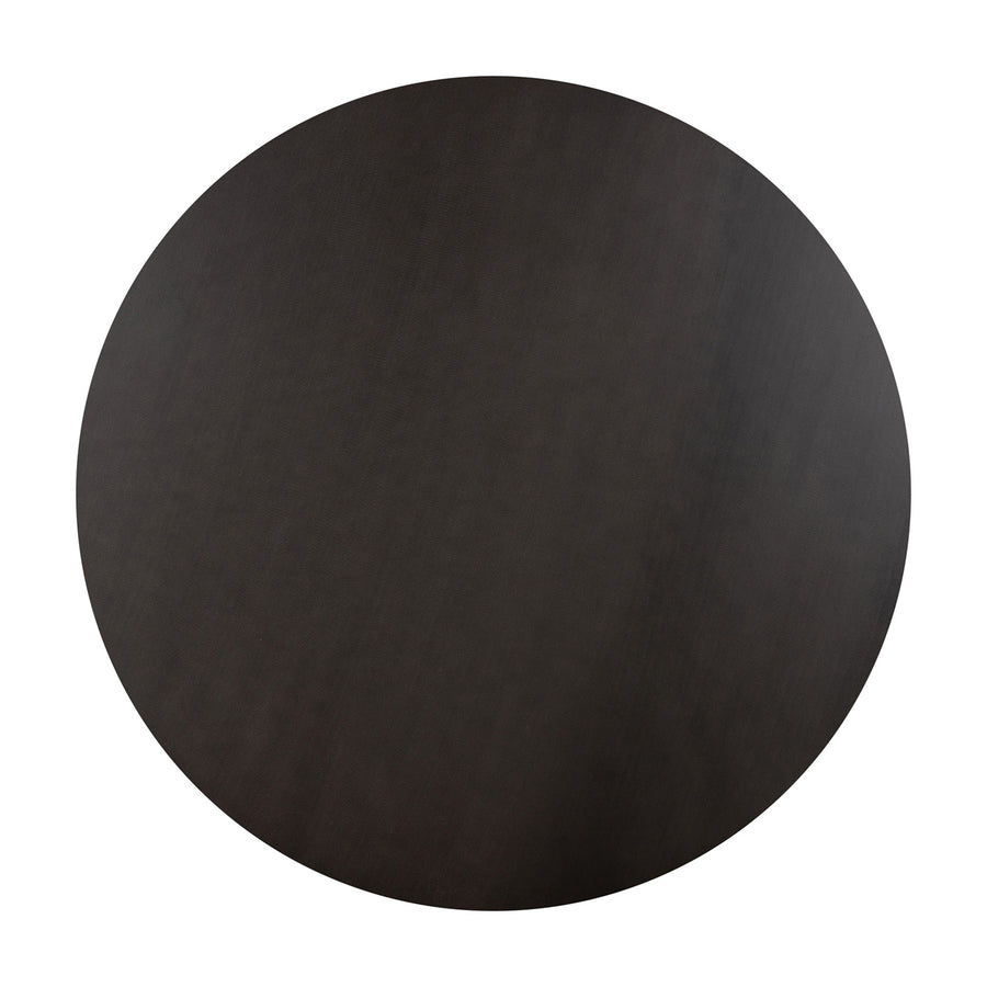 90cm Elkstone Round Coffee Table} Ebony Black with Black Powder Coated legs