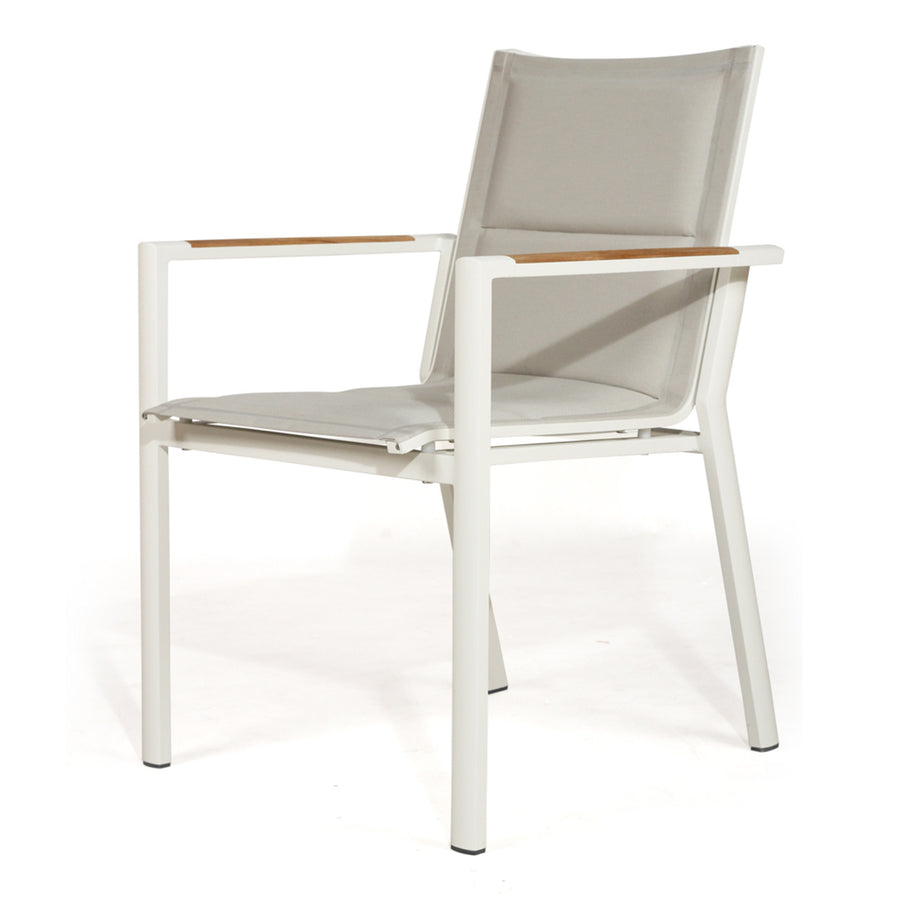 Flaxton Ivory Stackable outdoor chairs - set of 4 chairs - www.elkstone.com.au
