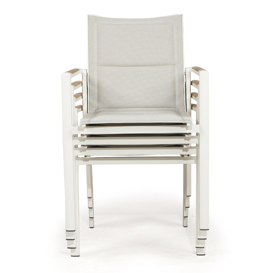 Flaxton Ivory Stackable outdoor chairs - set of 4 chairs - www.elkstone.com.au