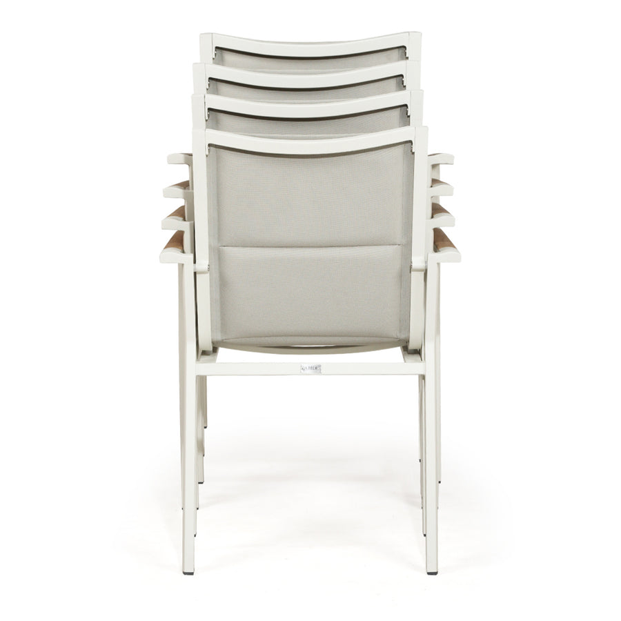 Flaxton Ivory Stackable outdoor chairs - set of 4 chairs - www.elkstone.com.au
