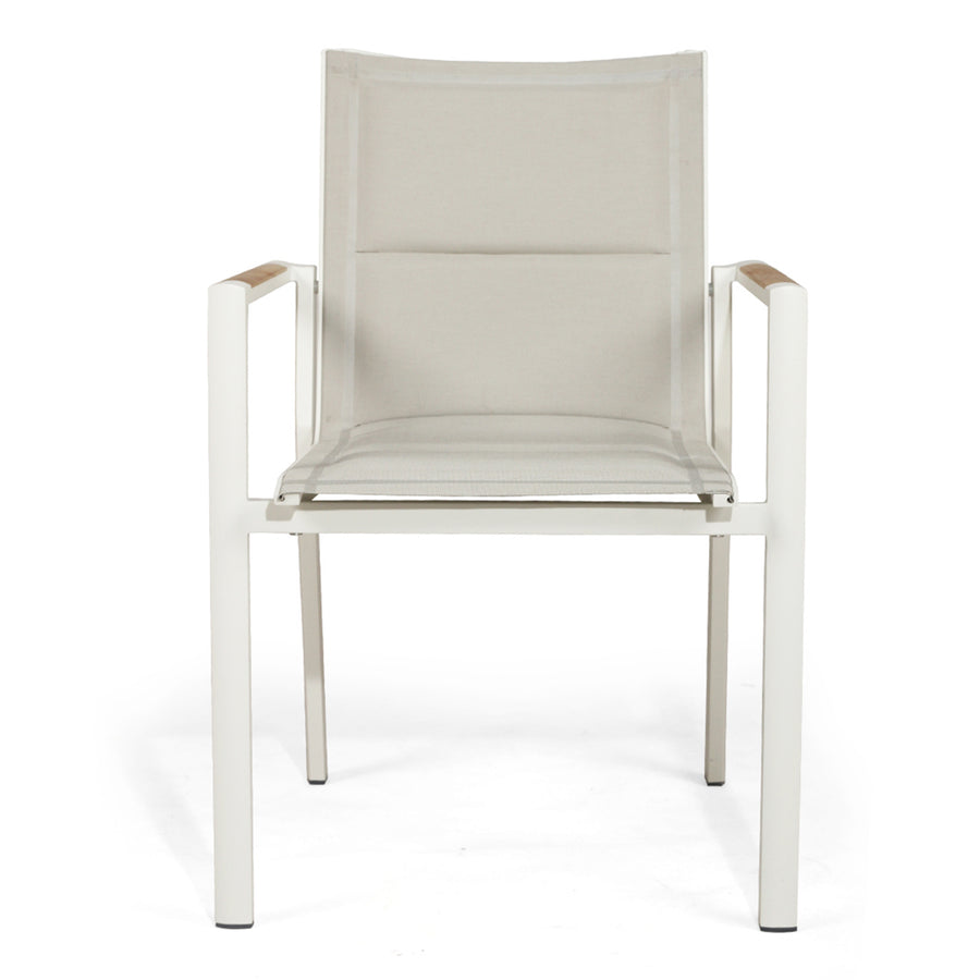 Flaxton Ivory Stackable outdoor chairs - set of 4 chairs - www.elkstone.com.au