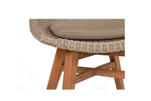 Cottesloe Outdoor Dining Chair - Mushroom Cord with Teak Frame- set of 2 - www.elkstone.com.au