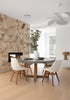 1.6m Alta Round Dining Table | Pebble Grey with Light Honey Acacia Wood Legs - www.elkstone.com.au