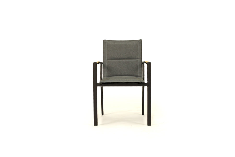 Flaxton Stackable Charcoal outdoor dining chairs - set of 4 - www.elkstone.com.au