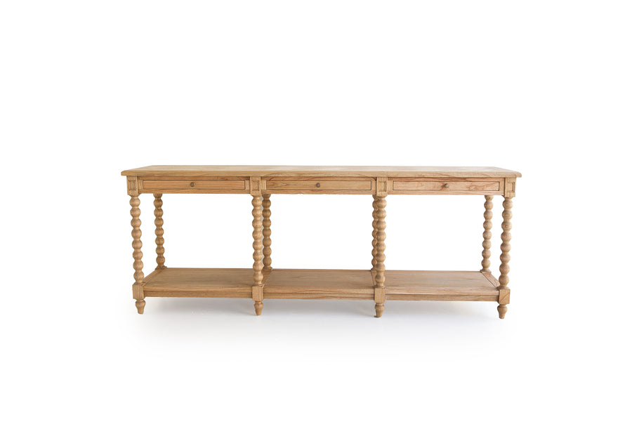 Shamrock Bobbin Console Table | 3 drawer