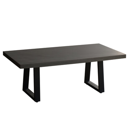 1.45 Sierra Ebony Black Slim rectangular Coffee Table| with Black powder coated legs - www.elkstone.com.au