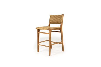 Fraser Counter stool - Sand - Close Weave on Teak Frame - www.elkstone.com.au