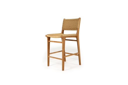 Fraser Counter stool - Sand - Close Weave on Teak Frame - www.elkstone.com.au