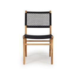 Stradbroke Dining Chair| Black Cord and Teak Wood Legs - www.elkstone.com.au